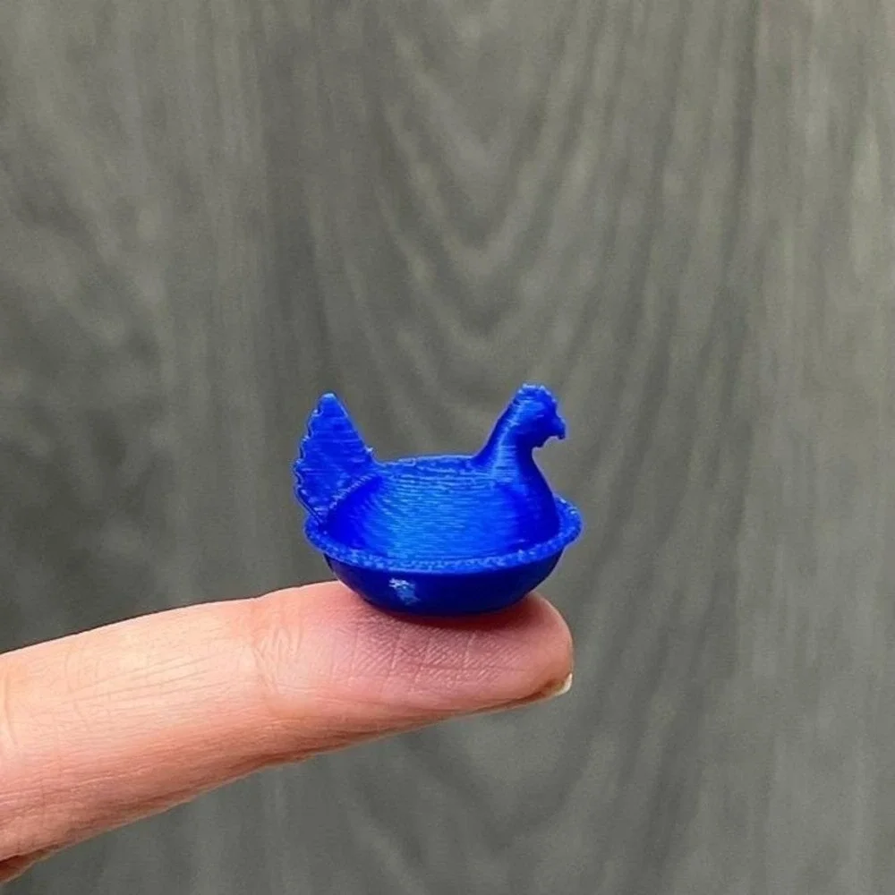 Vtg Style Blue Hen On Nest Dollhouse Miniature 1:12 Scale 3D Printed Set of 5